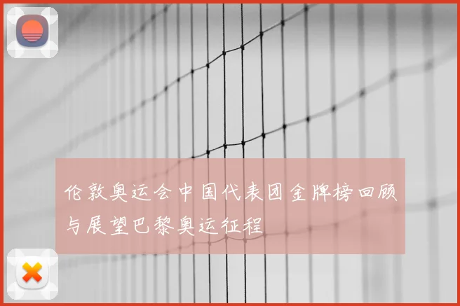 伦敦奥运会中国代表团金牌榜回顾与展望巴黎奥运征程